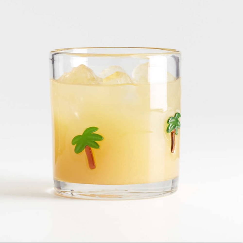 Crate&barrel 🌴Palm Tree Old-Fashioned Glasses - Picture 11 of 12